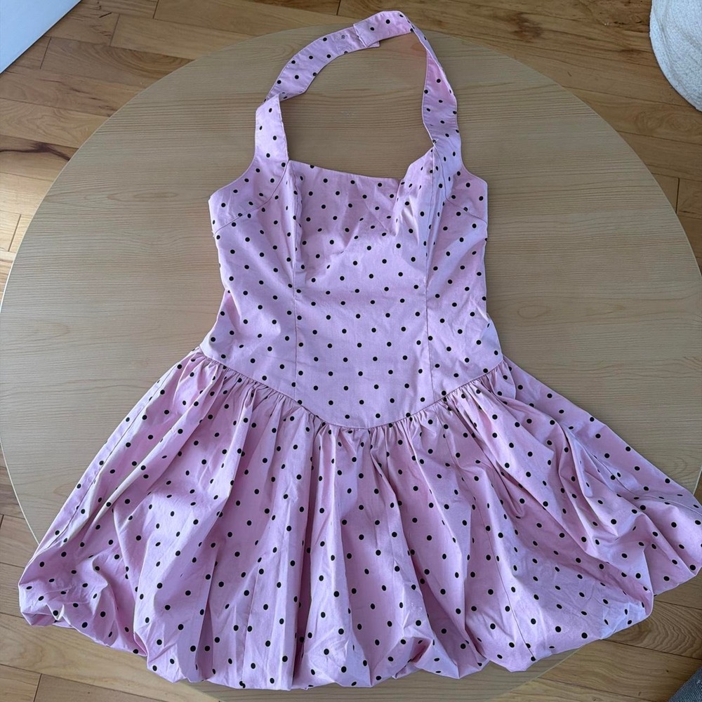 Urban Outfitters Kimchi Blue Casey Bubble Mini Dress Polka Dot Size M - Picture 2 of 6